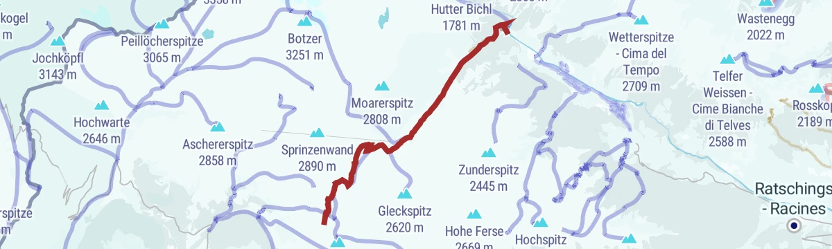 Route map: Tour scialpinistica da Masseria alla Bianca (2822 m)